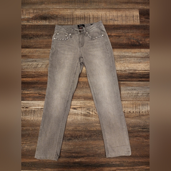 Earl Jeans Denim - Earl jeans, grey with embellished pockets, size 2